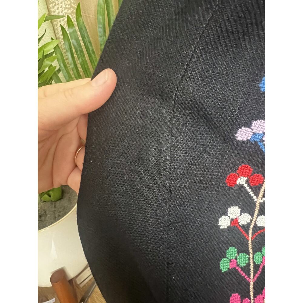 Ulla Johnson Irina Dress Black Folk Embroidered Silk Maxi Size 4 - Picture 10 of 14